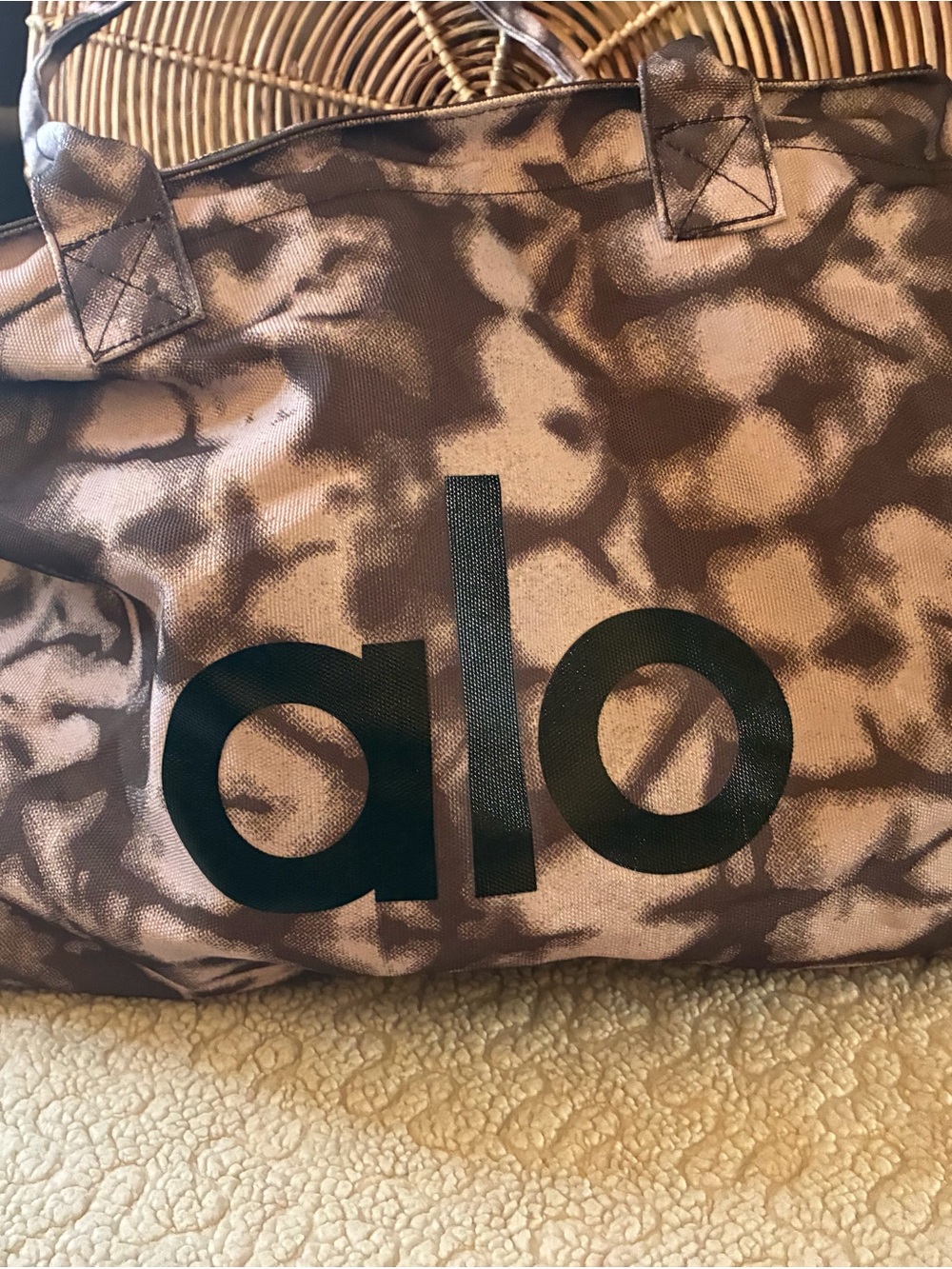ALO Yoga Metallic Mauve Tie-Dye Tote Bag